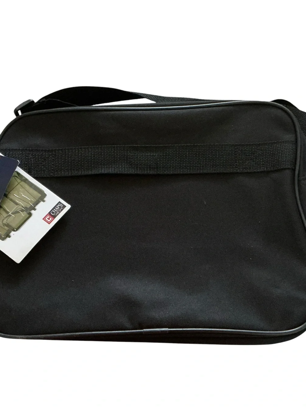 Chaps Huntley messenger bag men’s black and burgundy crossbody travel bag